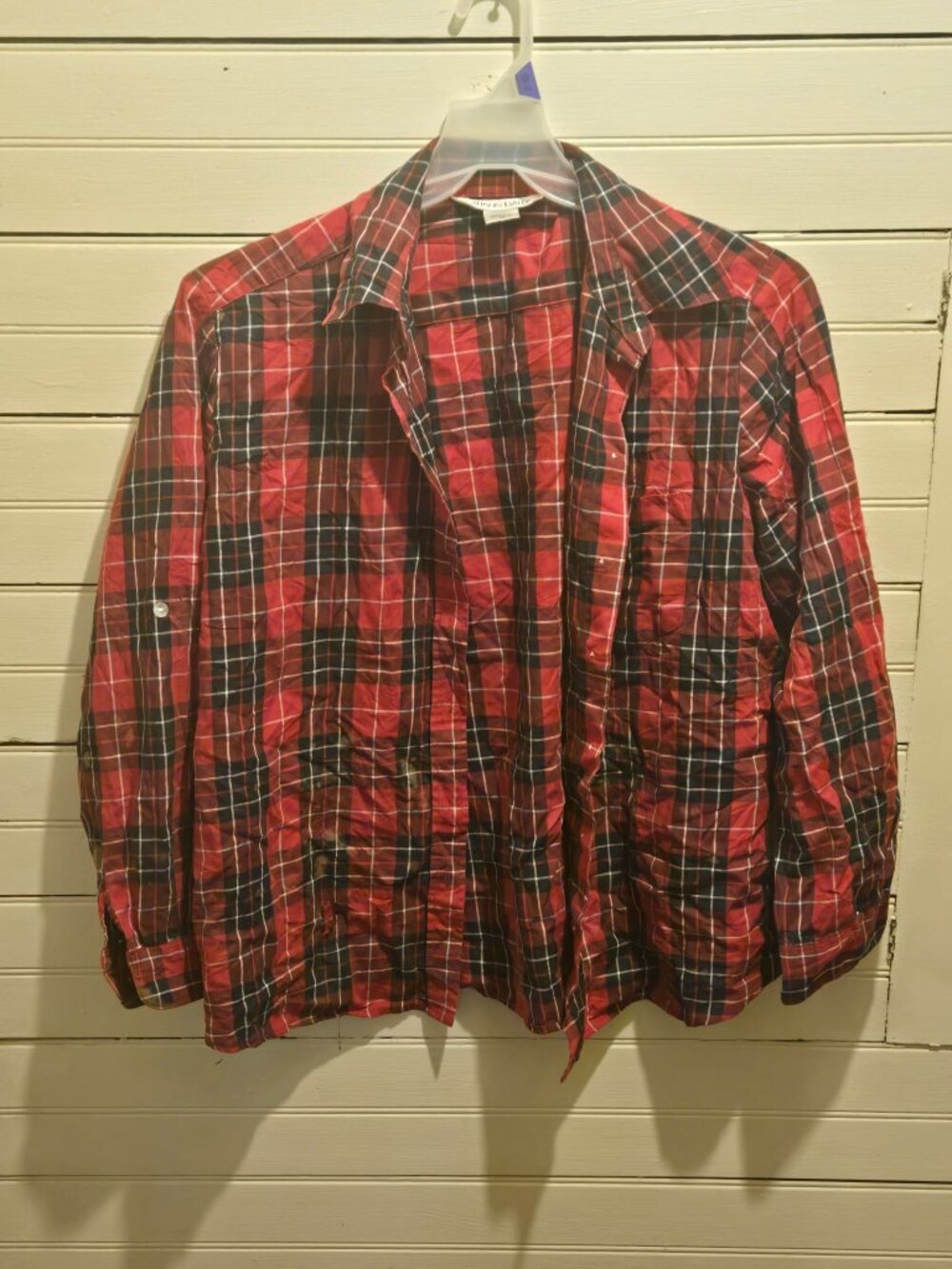 Allison Daley Shirt Womens 16 Red Black Plaid Long Sleeve Button Up Casual